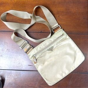 AUTHENTIC Prada Nylon Shoulder Bag. Khaki.